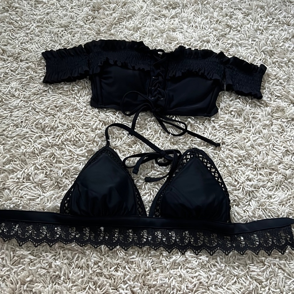 2 black bikini tops!